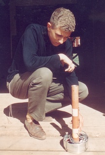 Thomas Lindblad (age 17) next to the Nike Cajun second stage rocket